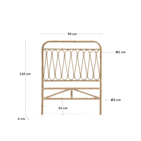 Caterina Botboard of Rattan, 90 cm