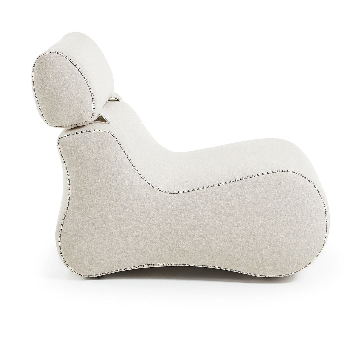 Club Lounge Chair med nakkestøtte, beige