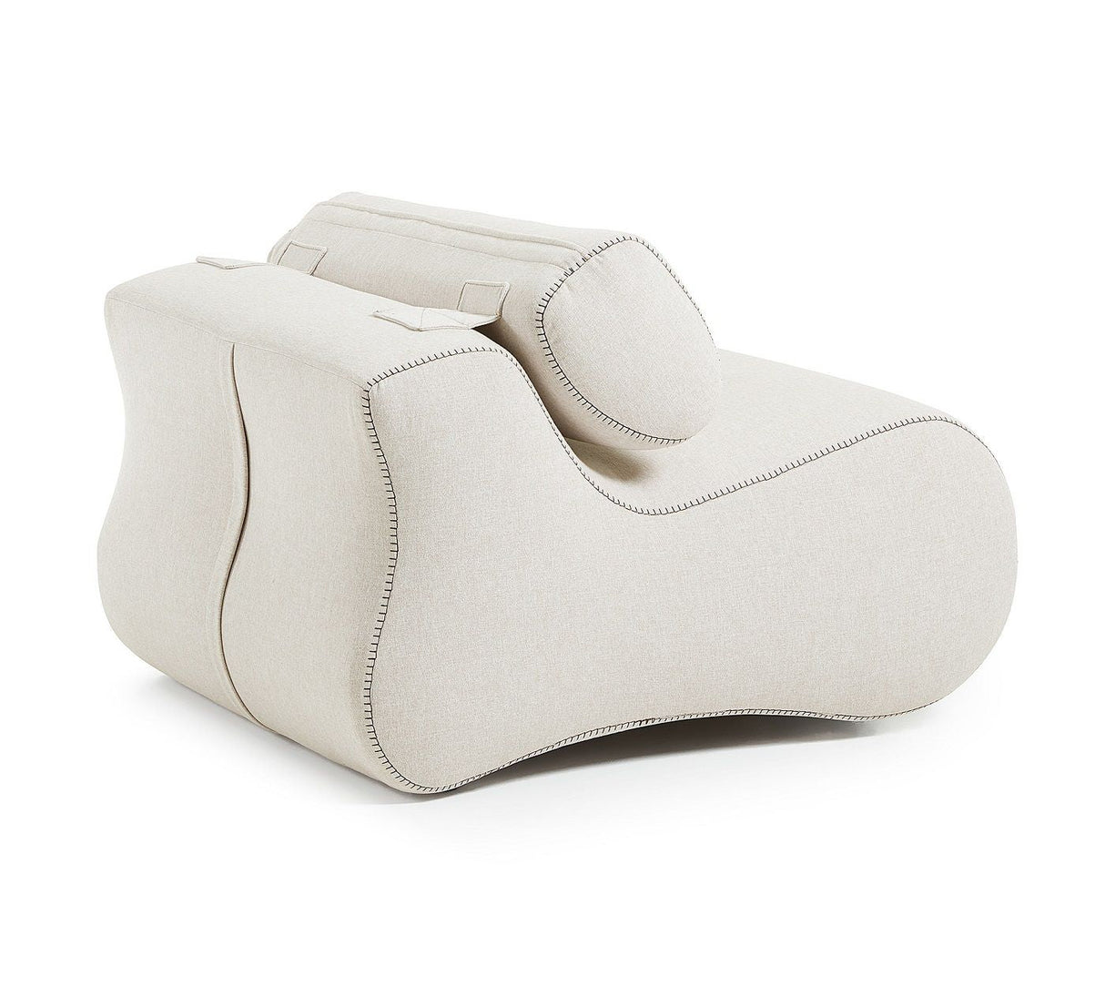 Club Lounge Chair med nakkestøtte, beige