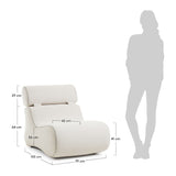 Club Lounge Chair med nakkestøtte, beige