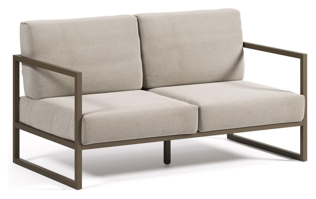 Comova 2-pers. Lounge sofa 152 cm, lysegrå/grønn aluminium