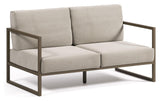 Comova 2-pers. Lounge sofa 152 cm, lysegrå/grønn aluminium