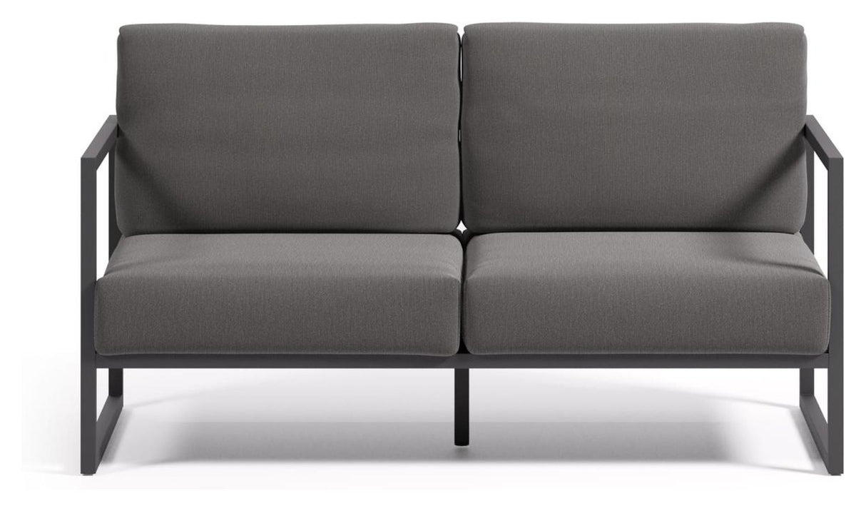 Comova 2-pers. Lounge sofa 152 cm, mørk grå/svart aluminium