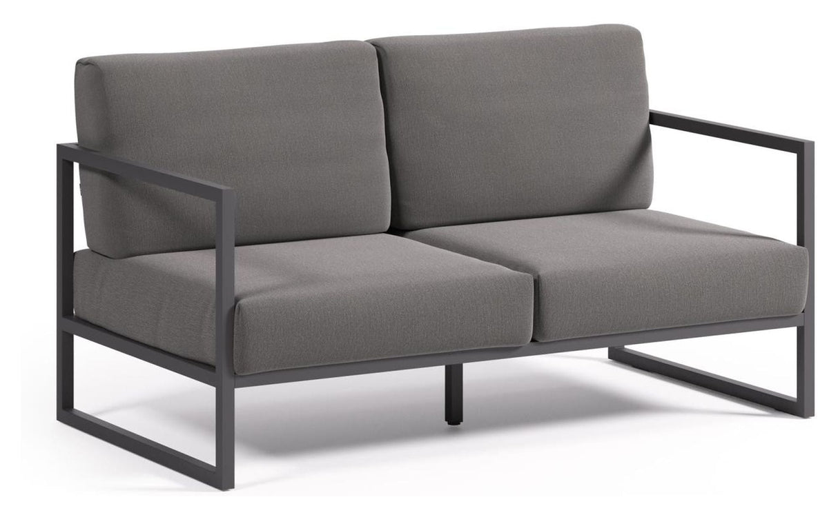 Comova 2-pers. Lounge sofa 152 cm, mørk grå/svart aluminium