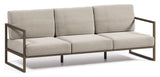 Comova 3-personer. Lounge sofa 225 cm, lysegrå/grønn aluminium