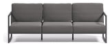 Comova 3-personer. Lounge sofa 225 cm, mørk grå/svart aluminium