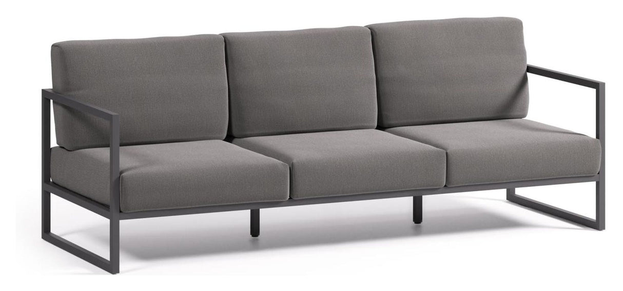 Comova 3-personer. Lounge sofa 225 cm, mørk grå/svart aluminium