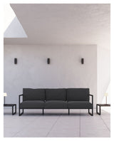 Comova 3-personer. Lounge sofa 225 cm, mørk grå/svart aluminium