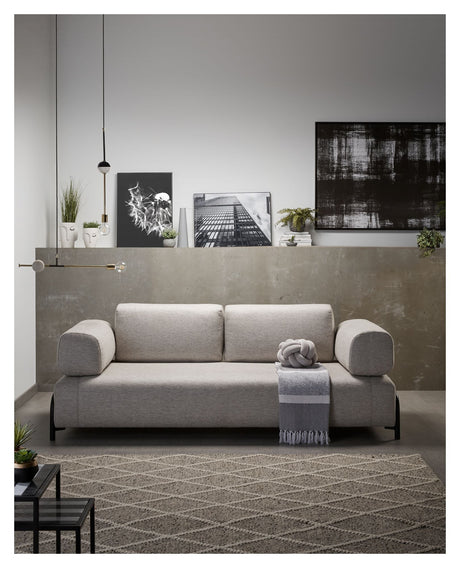 Compo 3-seters sofa med armlener, beige