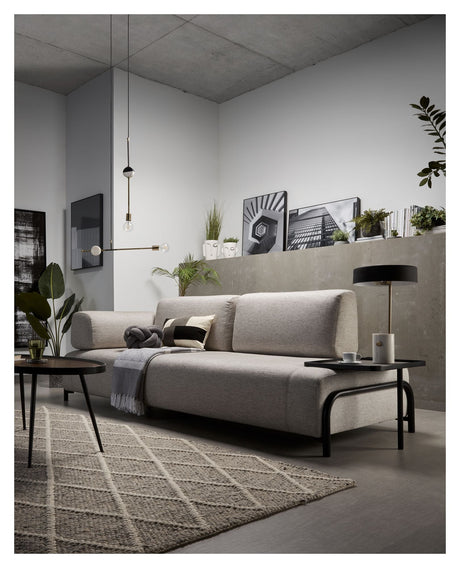 Compo 3-seters sofa med armlener og brett, beige