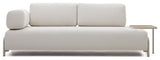 Compo 3-PERS. Sofa med eikbrett, beige chenille