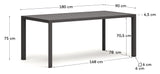 Culip Garden Table, Gray Alu, 180x90