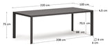 Culip Garden Table, Gray Alu, 220x100