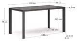 Culip Garden Table, Gray Alu, 75x77x150