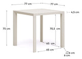 Culip Garden Table, White Alu, 77x77