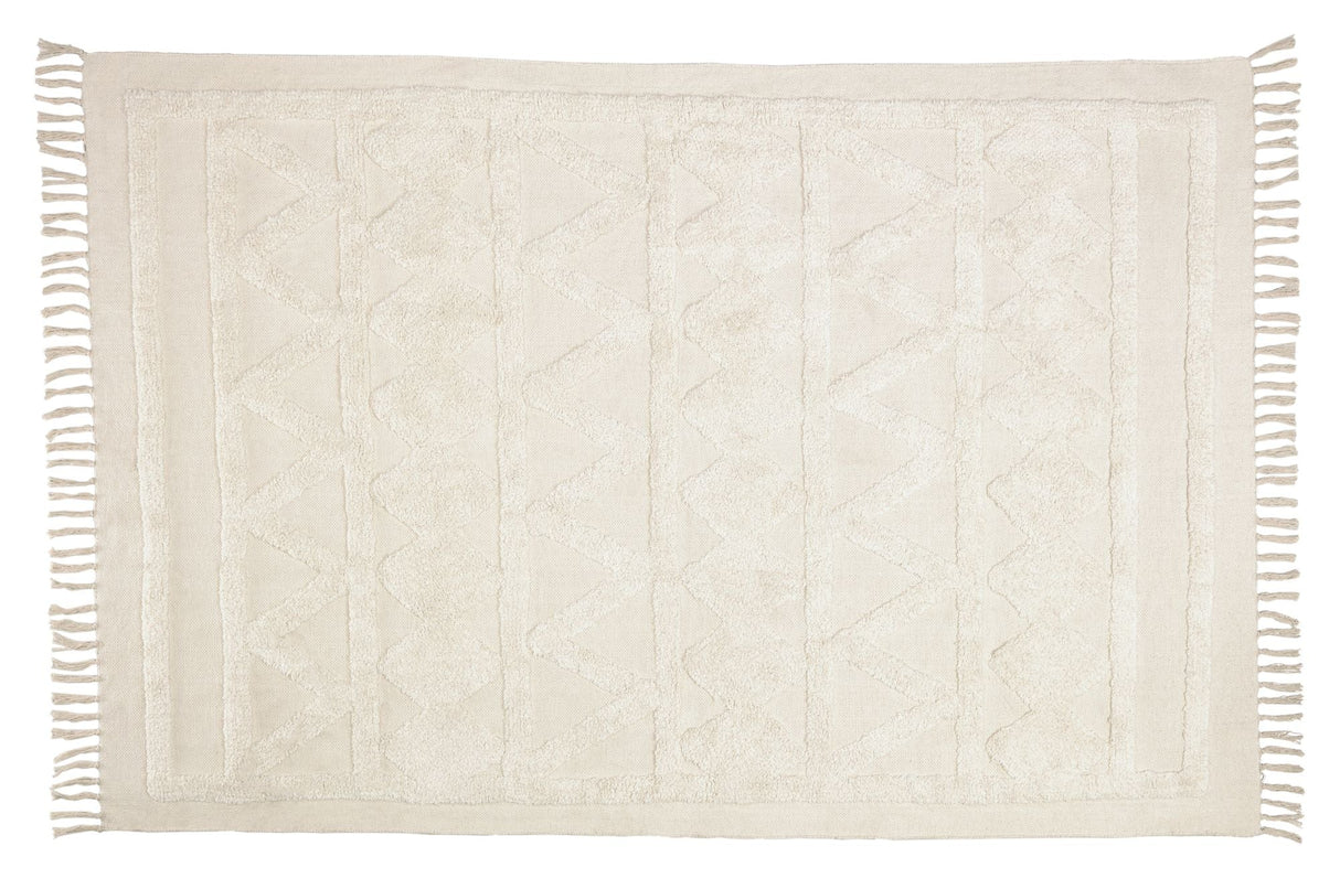 Dabria teppe i bomull, 140x200, beige