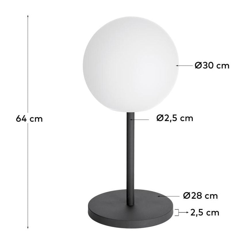 Dinesh LED -bordlampe hvitt/svart stål