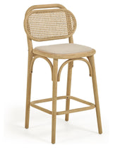 Doriane Bar Stool SH: 65cm, solid eik/beige