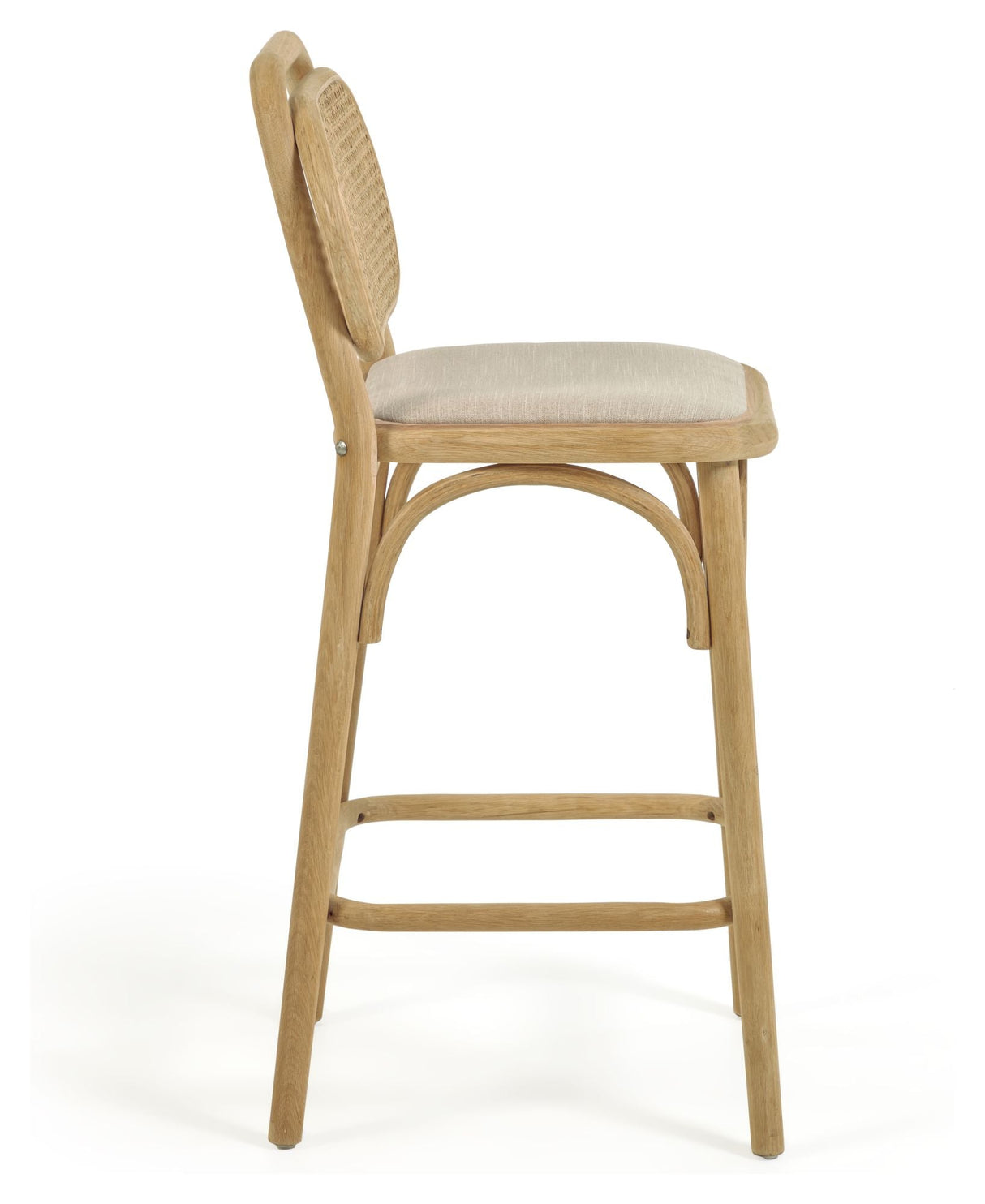 Doriane Bar Stool SH: 65cm, solid eik/beige