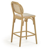 Doriane Bar Stool SH: 65cm, solid eik/beige