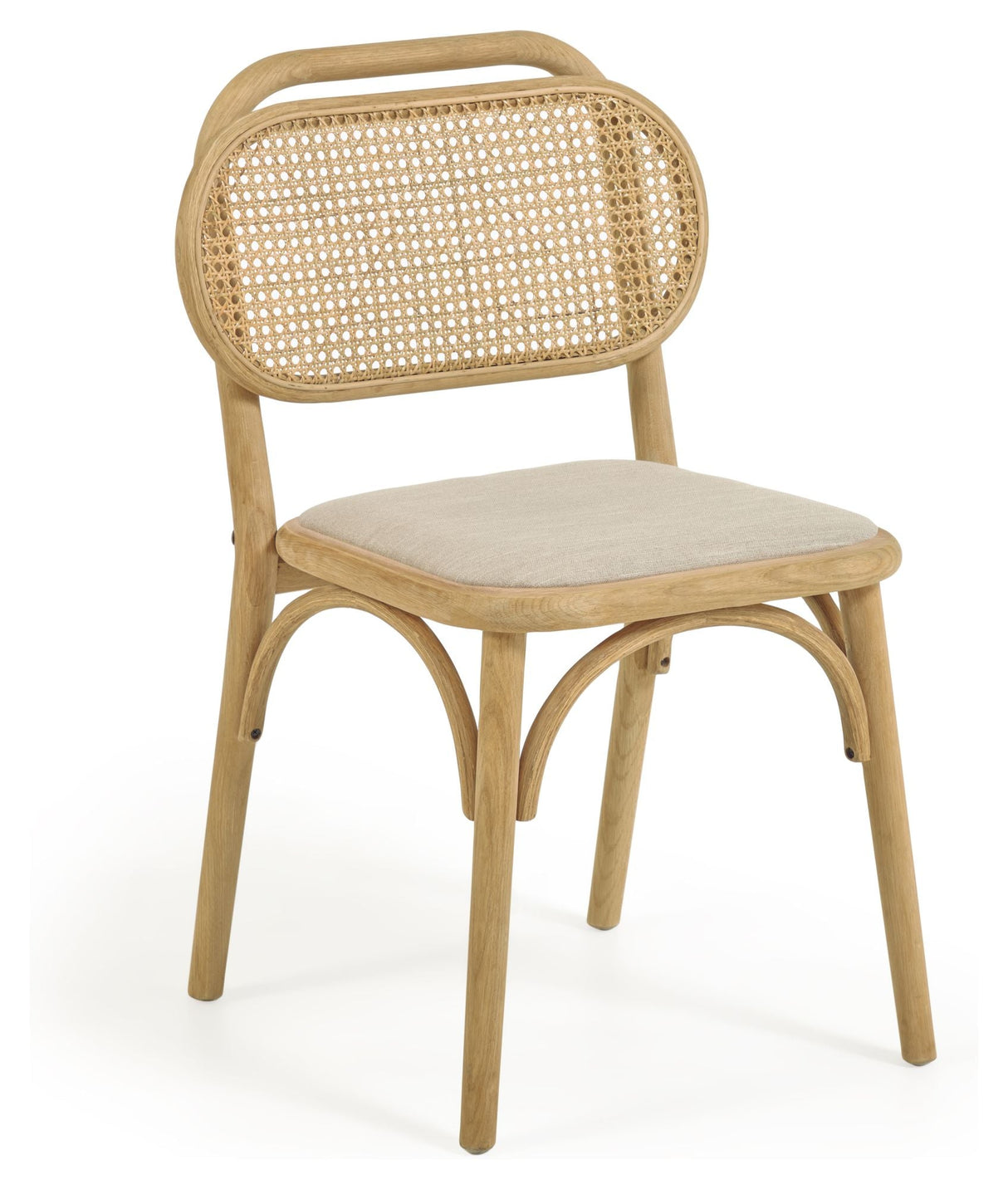 Doriane Dining Chair, Solid Oak/Beige