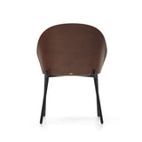 Eamy Dining Chair with Brown Rackrest, Beige Fabric