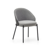 Eamy Dining Chair with Black Rack Rest, Gray Fabric