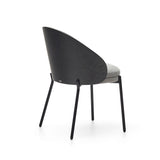 Eamy Dining Chair with Black Rack Rest, Gray Fabric