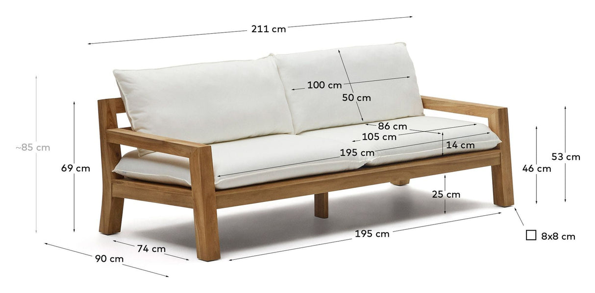 Forcanera 3-personer. Lounge -seng, hvit