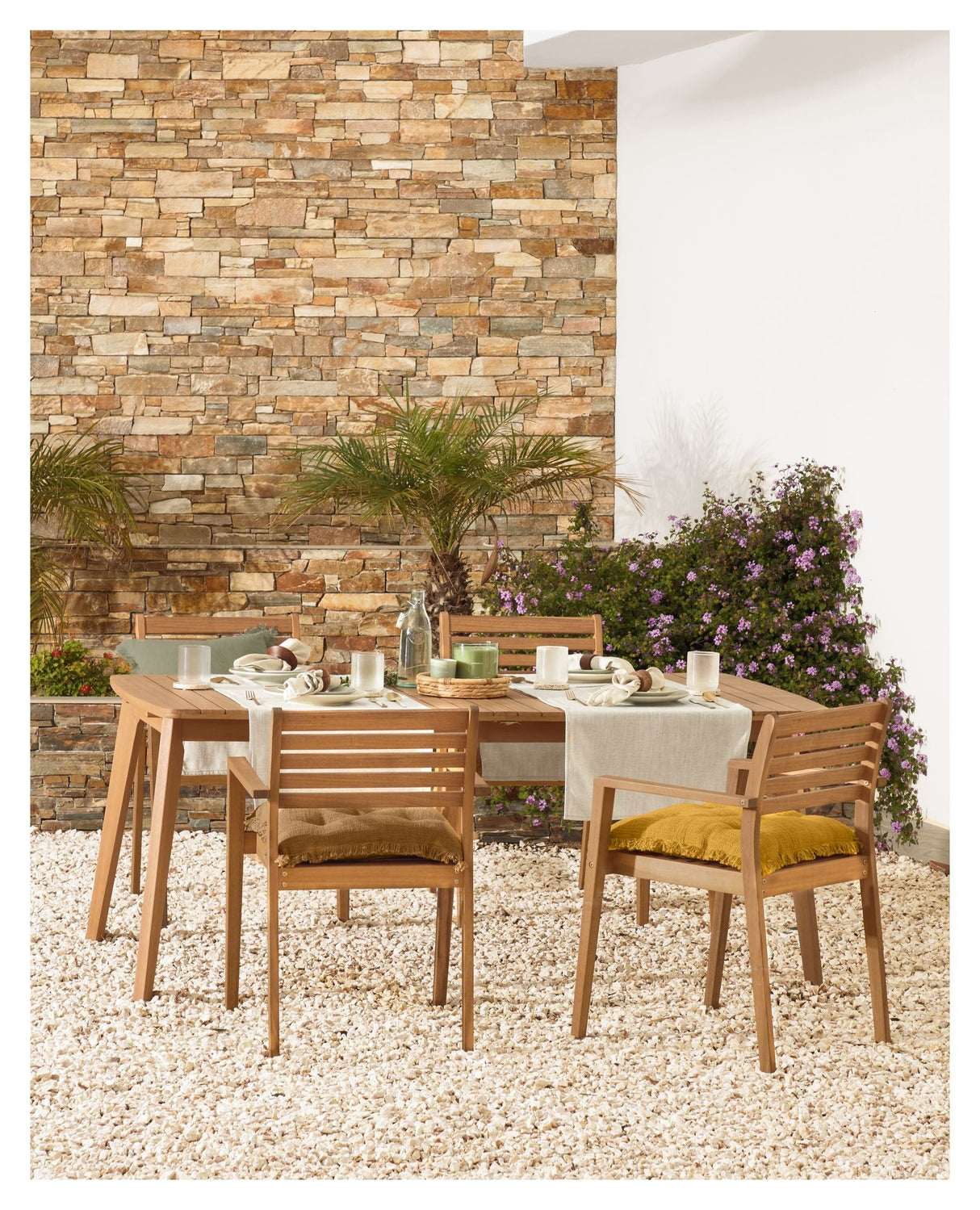 Gaby Garden Table med forlengelse av solid eukalyptus, 183/240x100