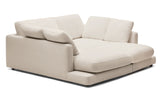 Gala 3-seters sofa med dobbel sjeselong, beige chenille stoff