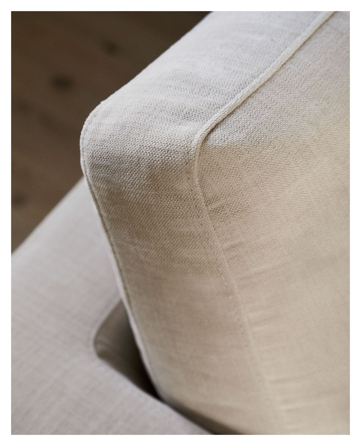 Gala 3-seters sofa med dobbel sjeselong, beige chenille stoff