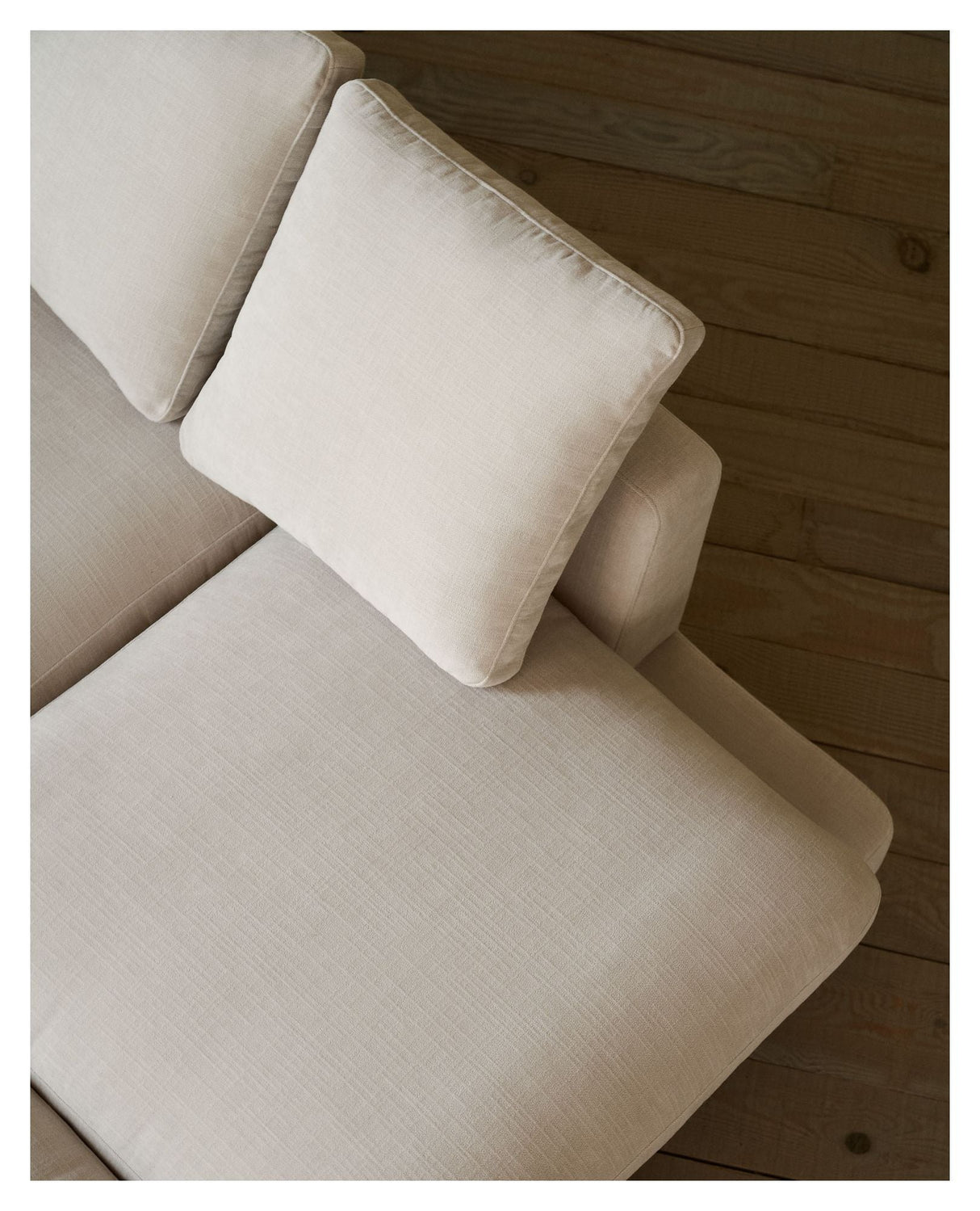 Gala 3-seters sofa med dobbel sjeselong, beige chenille stoff