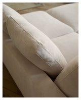 Gala 3-seters sofa med dobbel sjeselong, beige chenille stoff