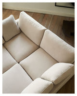 Gala 3-seters sofa med dobbel sjeselong, beige chenille stoff