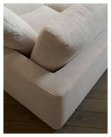 Gala 3-seters sofa med dobbel sjeselong, beige chenille stoff