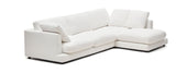 Gala 4-seters sofa med Chaise Longue på høyre side, White Chenille Stoff