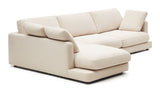 Gala 4-seters sofa med Chaise Longue på venstre side, Beige Chenille-stoff