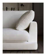 Gala 4-seters sofa med Chaise Longue på venstre side, White Chenille Fabric