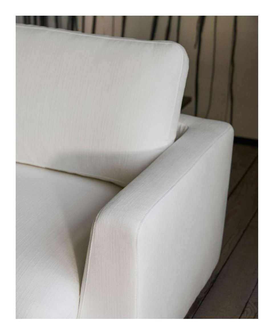 Gala 4-seters sofa med Chaise Longue på venstre side, White Chenille Fabric