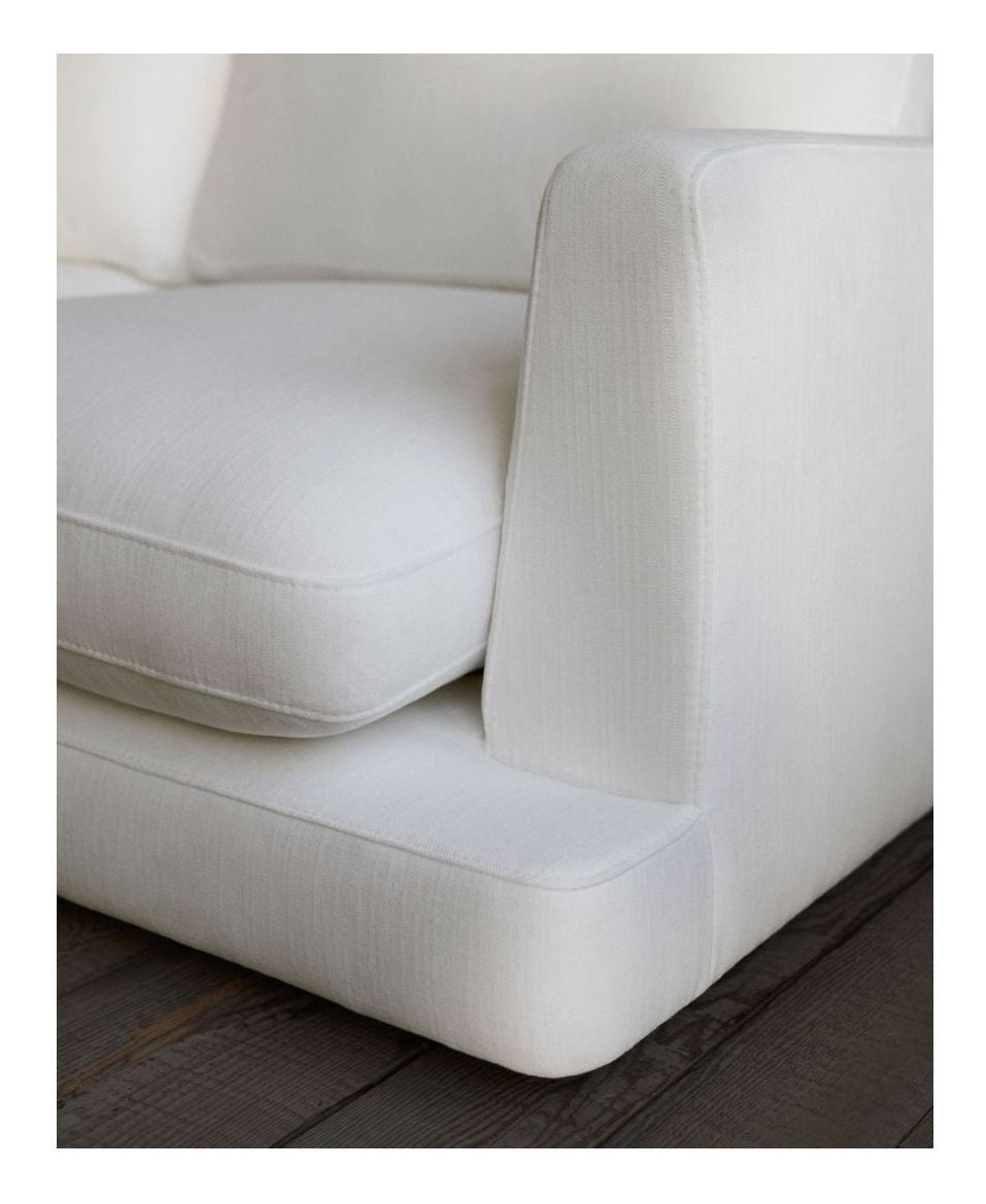 Gala 4-seters sofa med Chaise Longue på venstre side, White Chenille Fabric