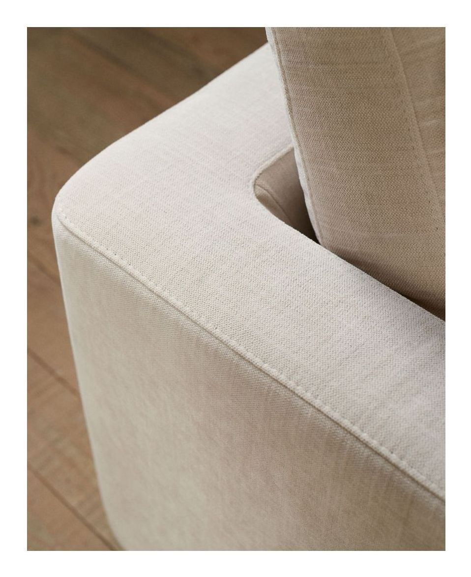 Gala 6-seters sofa, beige chenille stoff