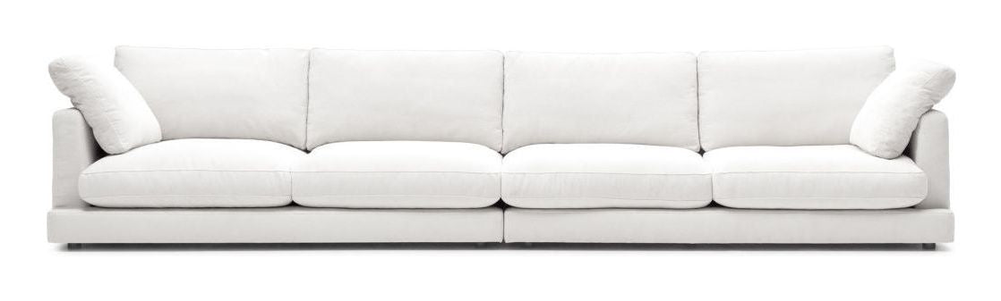 Gala 6-per. Sofa, hvit chenille stoff