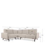 Galen 3-personer. Corner Sofa, 207x267, Beige Chenille