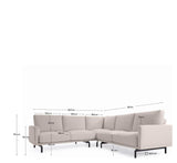 Galen 4-pers. Corner Sofa, 267x267, Beige Chenille