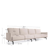 Galen 4-pers. Sofa, B334, Beige Chenille