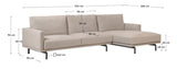 Galen 4 -seters sofa med høyre sjeselong - beige