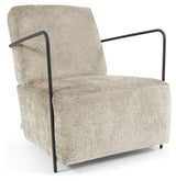 Gamer Lounge Chair, Beige Chenille/Black Metal