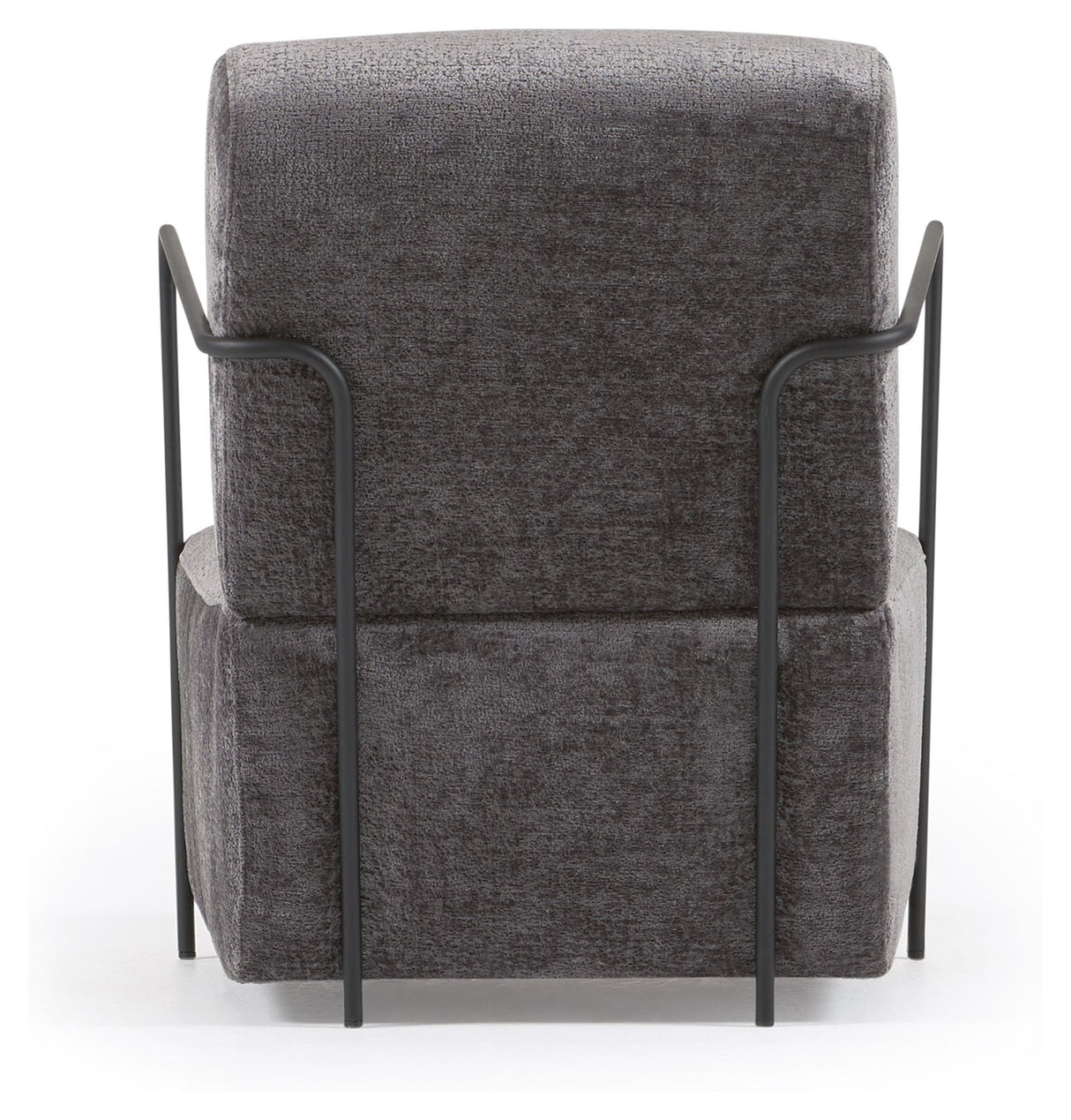 Gamer Lounge Chair, Gray Chenille/Black Metal