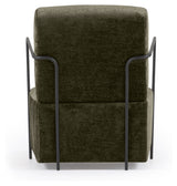 Gamer Lounge Chair, Green Chenille/Black Metal